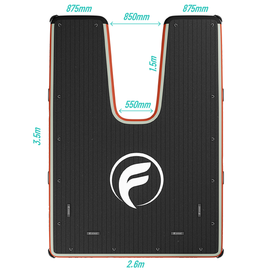 FLOATABLES U-Dock Inflatable Boat Dock - U Dock Size: XL Single 3x3.5m