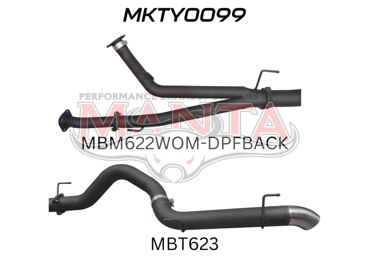 Toyota Landcruiser 200 Series, VDJ200 Manta 3in DPF Back W/4in Tailpipe
