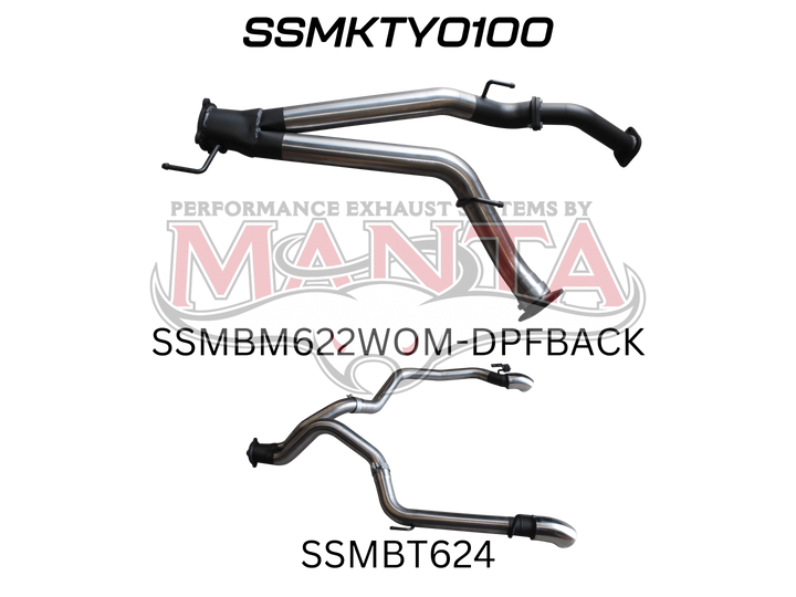 Manta Stainless Toyota Landcruiser 200 Series, VDJ200 3in DPF Back Twin 3in Tailpipe