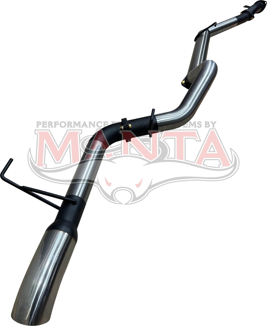 MANTA TOYOTA LANDCRUISER 300 SERIES V6 3IN DPF BACK WITHOUT MUFFLERS, CHROME 4IN TIP