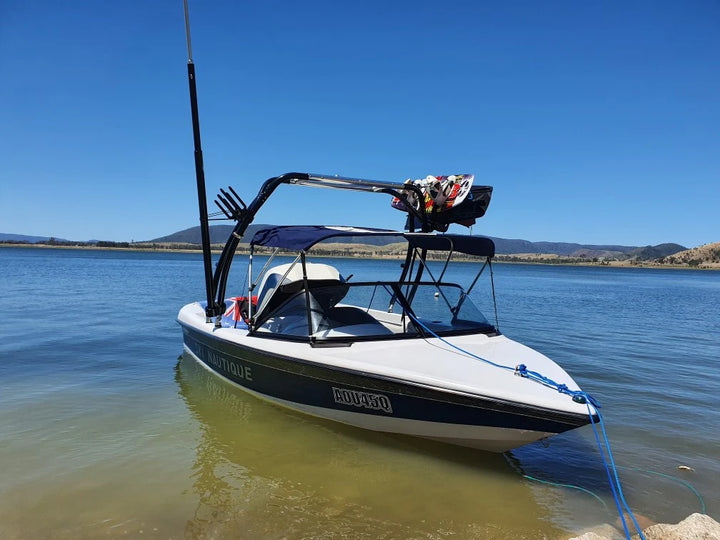 Wakeboard tower from Geelong on a boat.